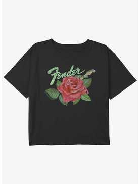 Fender Rose Logo Girls Youth Crop T-Shirt, , hi-res