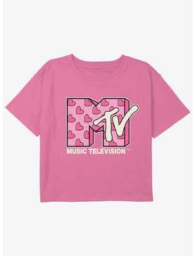 MTV Heart Logo Girls Youth Crop T-Shirt, , hi-res