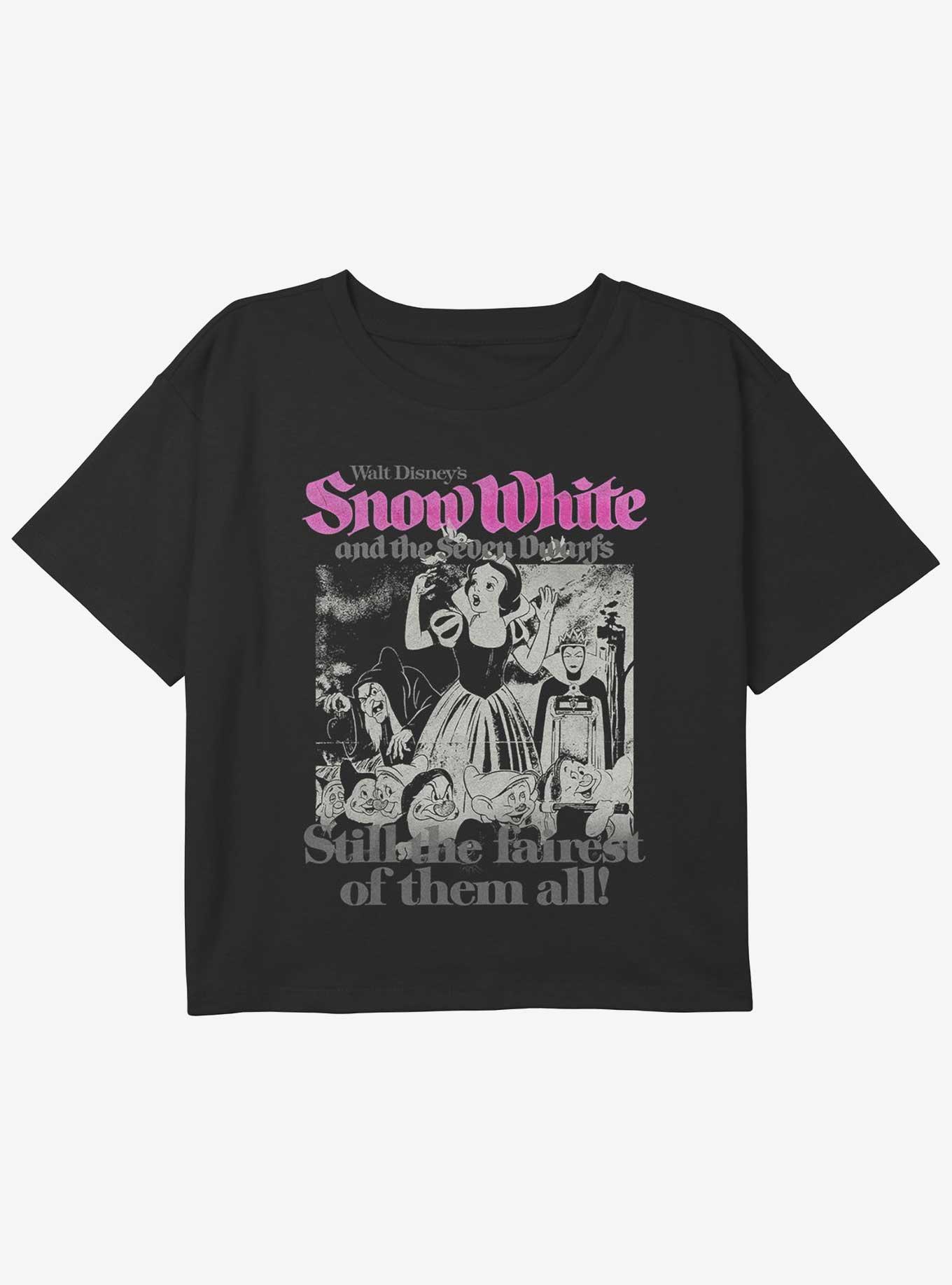 Disney Snow White and the Seven Dwarfs Still The Fairest Girls Youth Crop T-Shirt, BLACK, hi-res