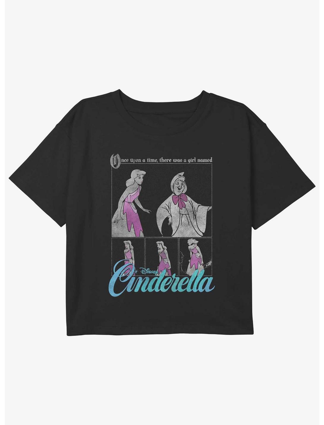 Disney Cinderella Fairy Godmother Girls Youth Crop T-Shirt, BLACK, hi-res