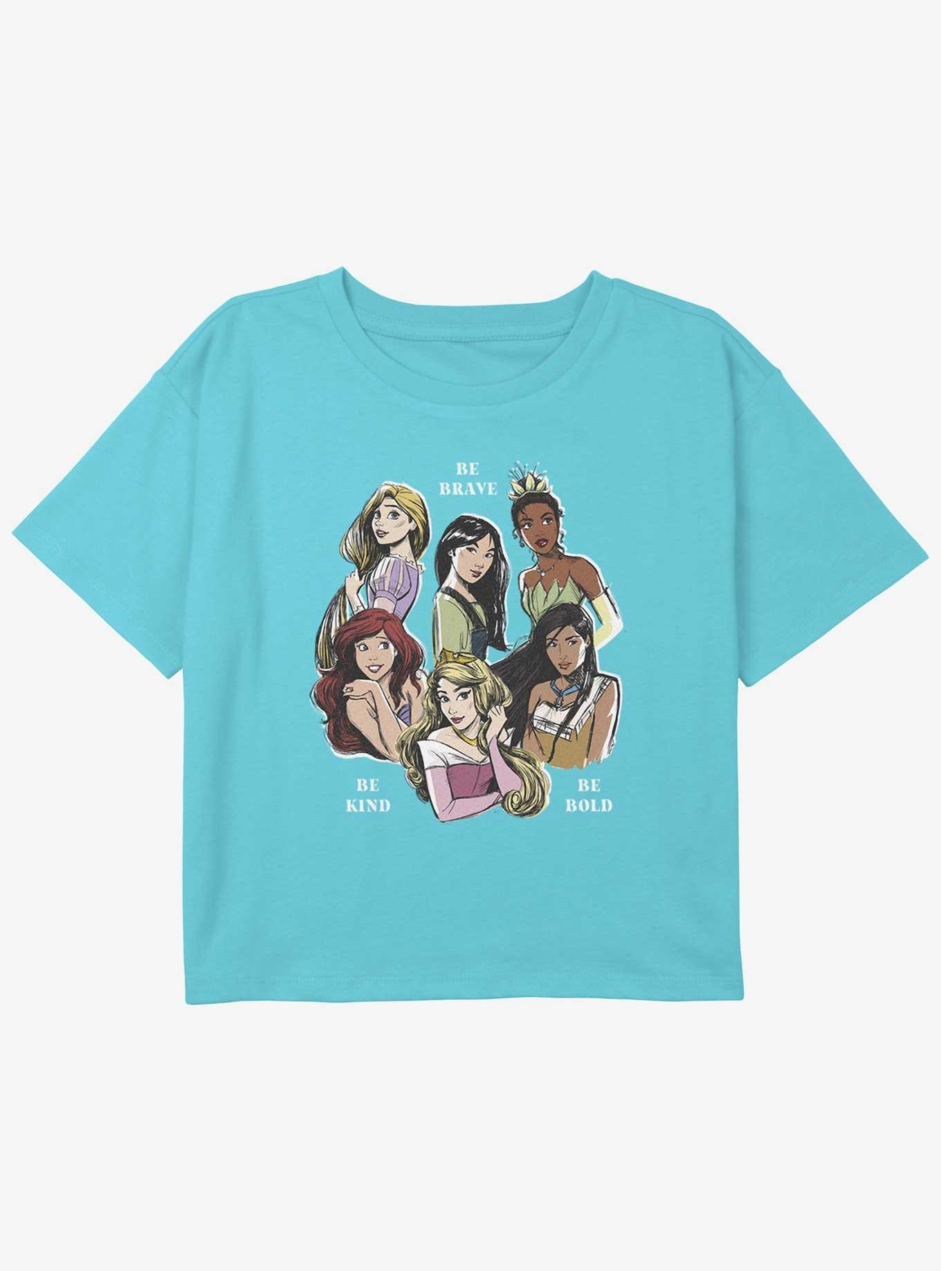 Disney Tangled Princesses Are Brave Kind Bold Girls Youth Crop T-Shirt, , hi-res