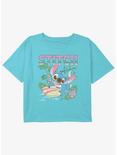 Disney Lilo & Stitch Aloha Stitch Girls Youth Crop T-Shirt, BLUE, hi-res