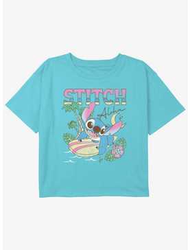 Disney Lilo & Stitch Aloha Stitch Girls Youth Crop T-Shirt, , hi-res