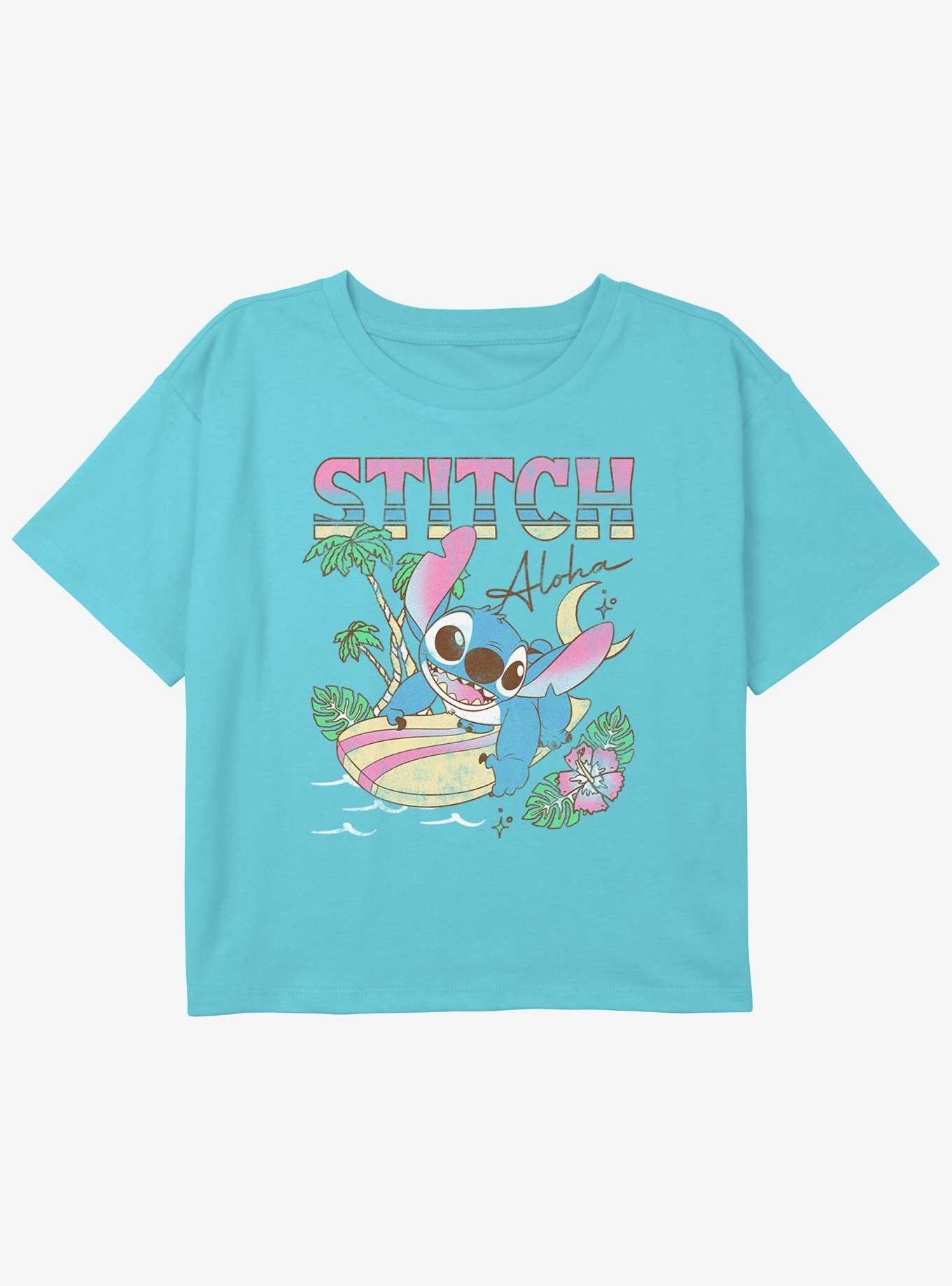 Disney Lilo & Stitch Aloha Stitch Girls Youth Crop T-Shirt, , hi-res