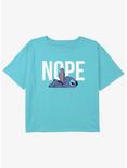 Disney Lilo & Stitch Nope Stitch Girls Youth Crop T-Shirt, BLUE, hi-res
