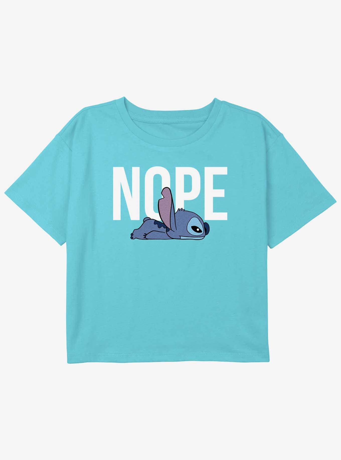 Disney Lilo & Stitch Nope Stitch Girls Youth Crop T-Shirt, , hi-res