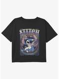 Disney Lilo & Stitch Groovy Stitch Girls Youth Crop T-Shirt, BLACK, hi-res
