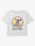 Marvel Spider-Man Sunset Stroll Girls Youth Crop T-Shirt, WHITE, hi-res