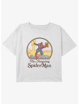 Marvel Spider-Man Sunset Stroll Girls Youth Crop T-Shirt, , hi-res
