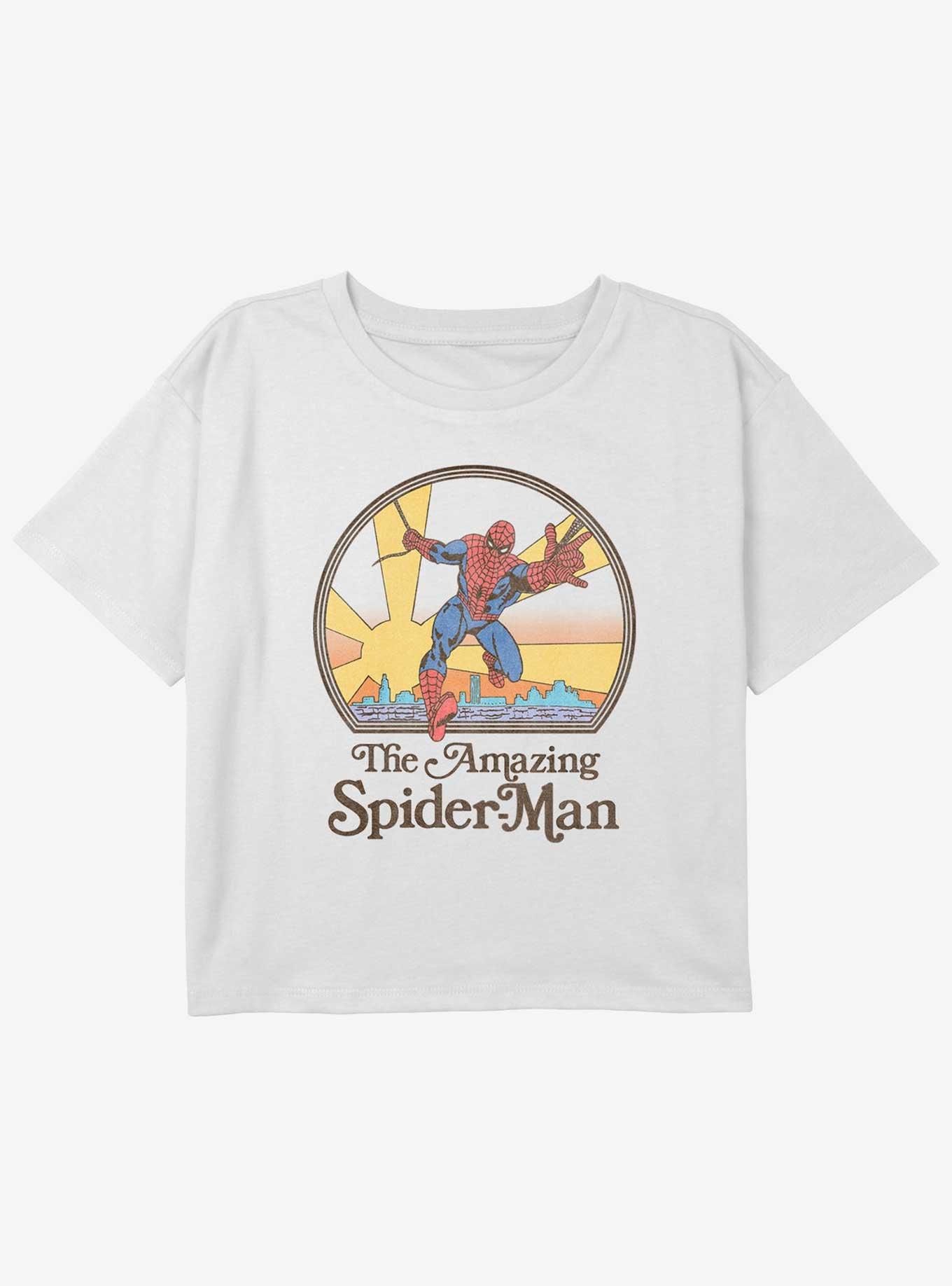 Marvel Spider-Man Sunset Stroll Girls Youth Crop T-Shirt, , hi-res