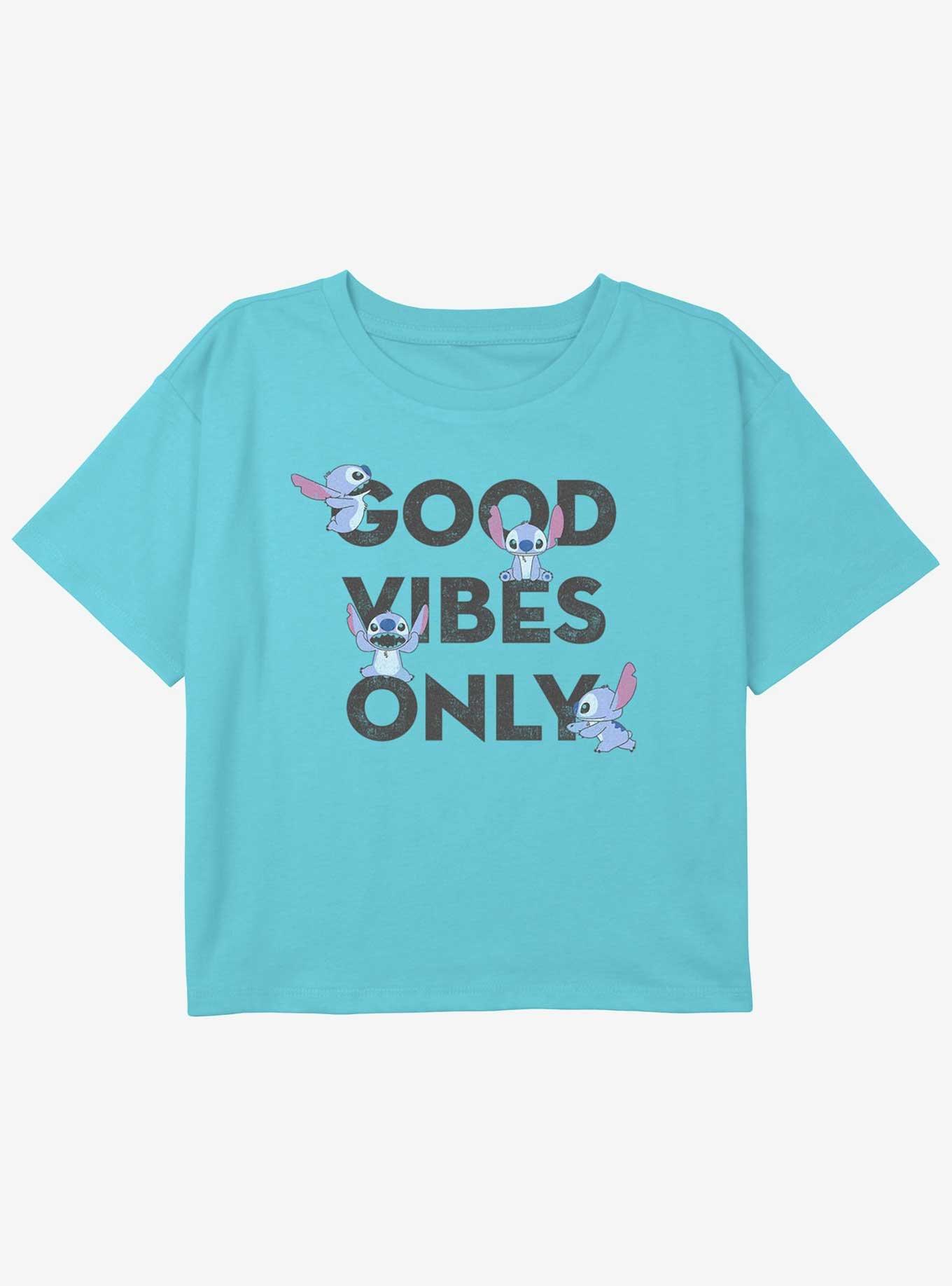 Disney Lilo & Stitch Stitch Vibes Girls Youth Crop T-Shirt, , hi-res