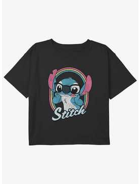 Disney Lilo & Stitch Glasses Stitch Girls Youth Crop T-Shirt, , hi-res