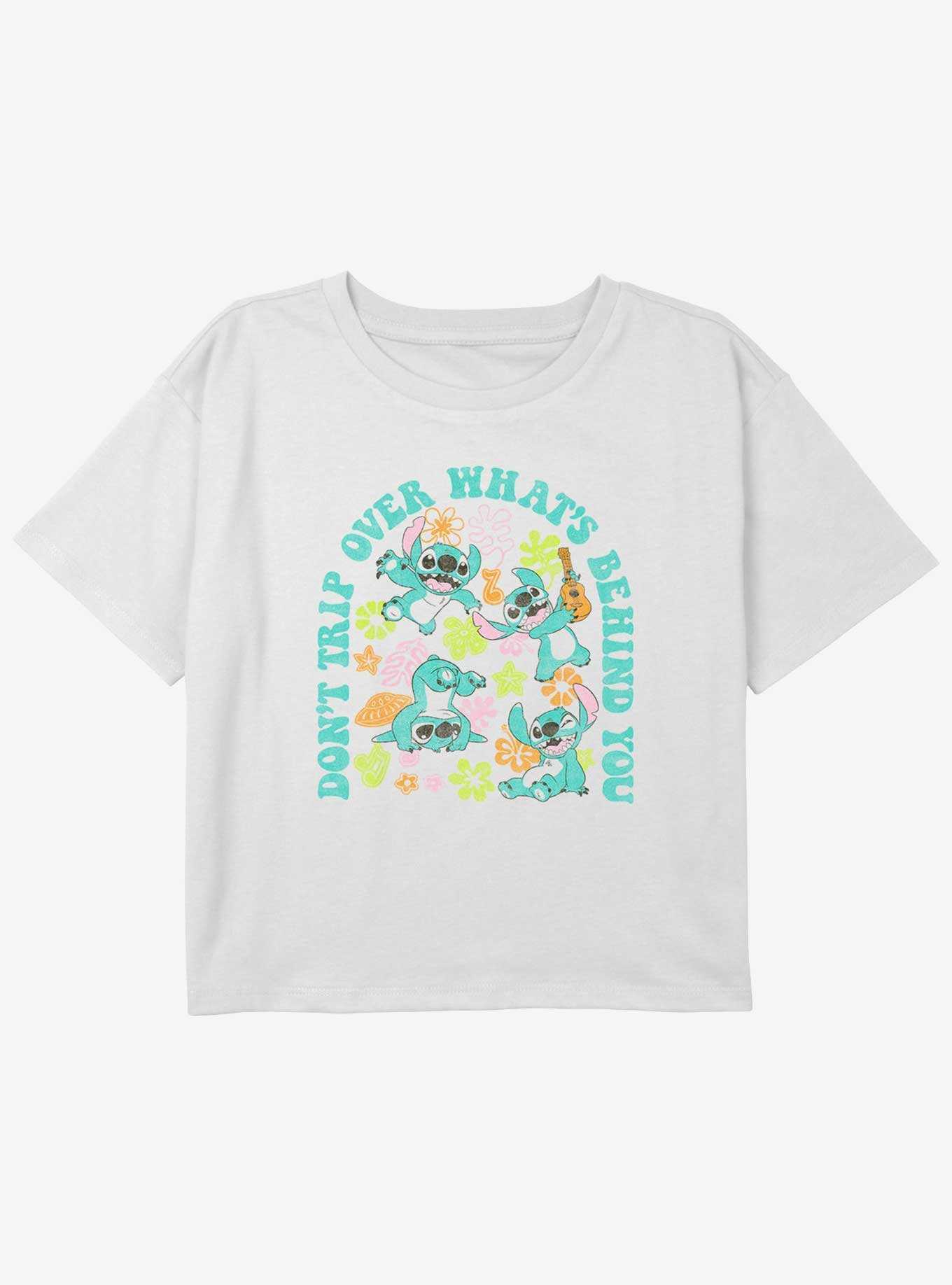 Disney Lilo & Stitch Don't Trip Stitch Girls Youth Crop T-Shirt, , hi-res