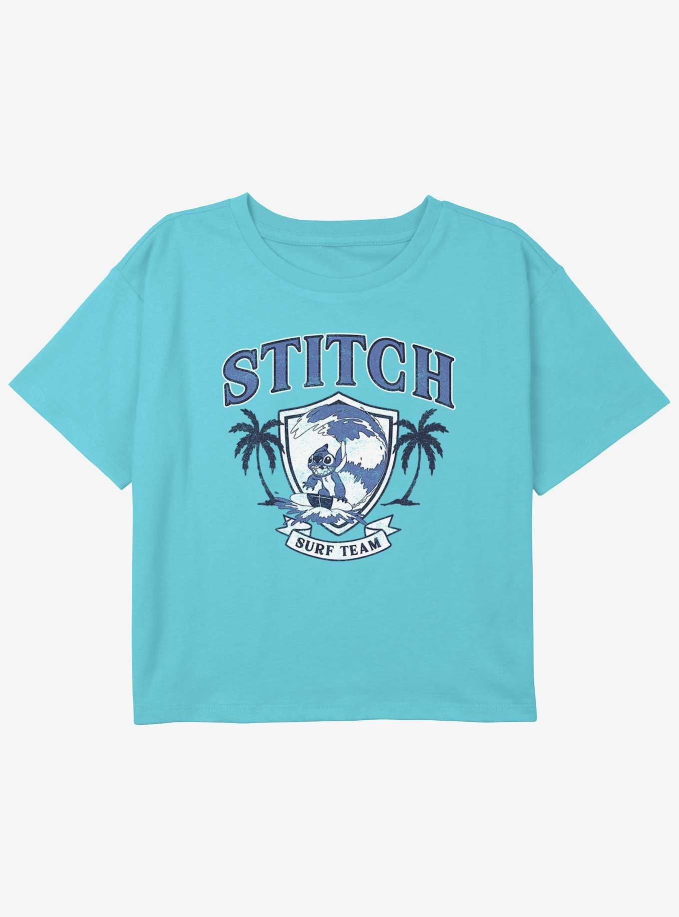 Disney Lilo & Stitch Surf Team Girls Youth Crop T-Shirt, , hi-res