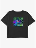 Disney Lilo & Stitch DJ Stitch Girls Youth Crop T-Shirt, BLACK, hi-res