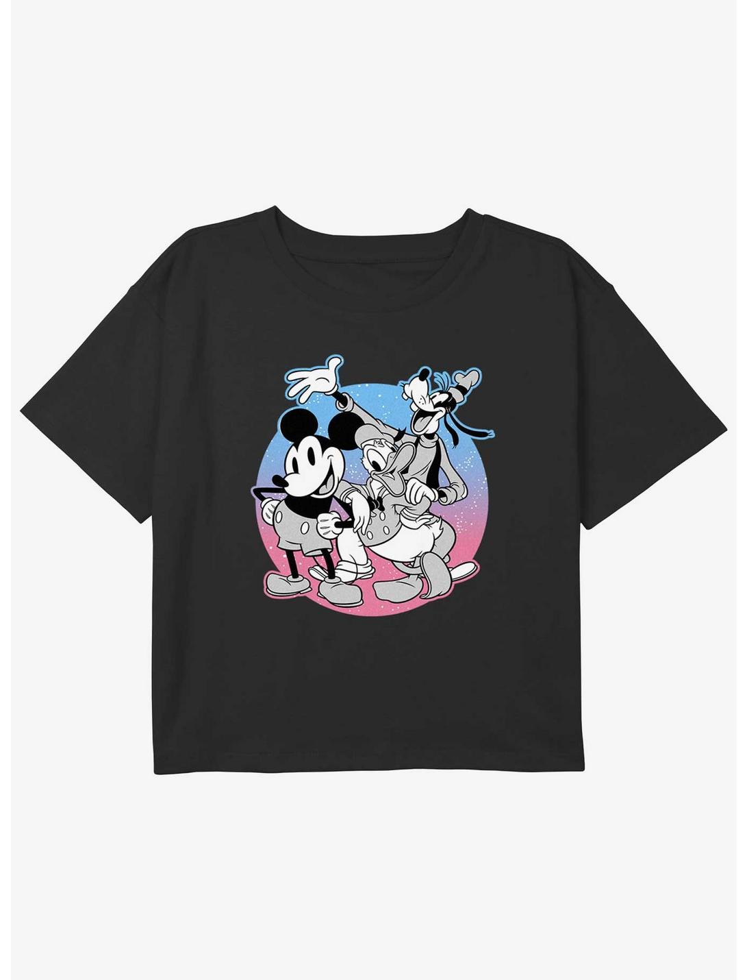 Disney Mickey Mouse Stars Align Girls Youth Crop T-Shirt, BLACK, hi-res
