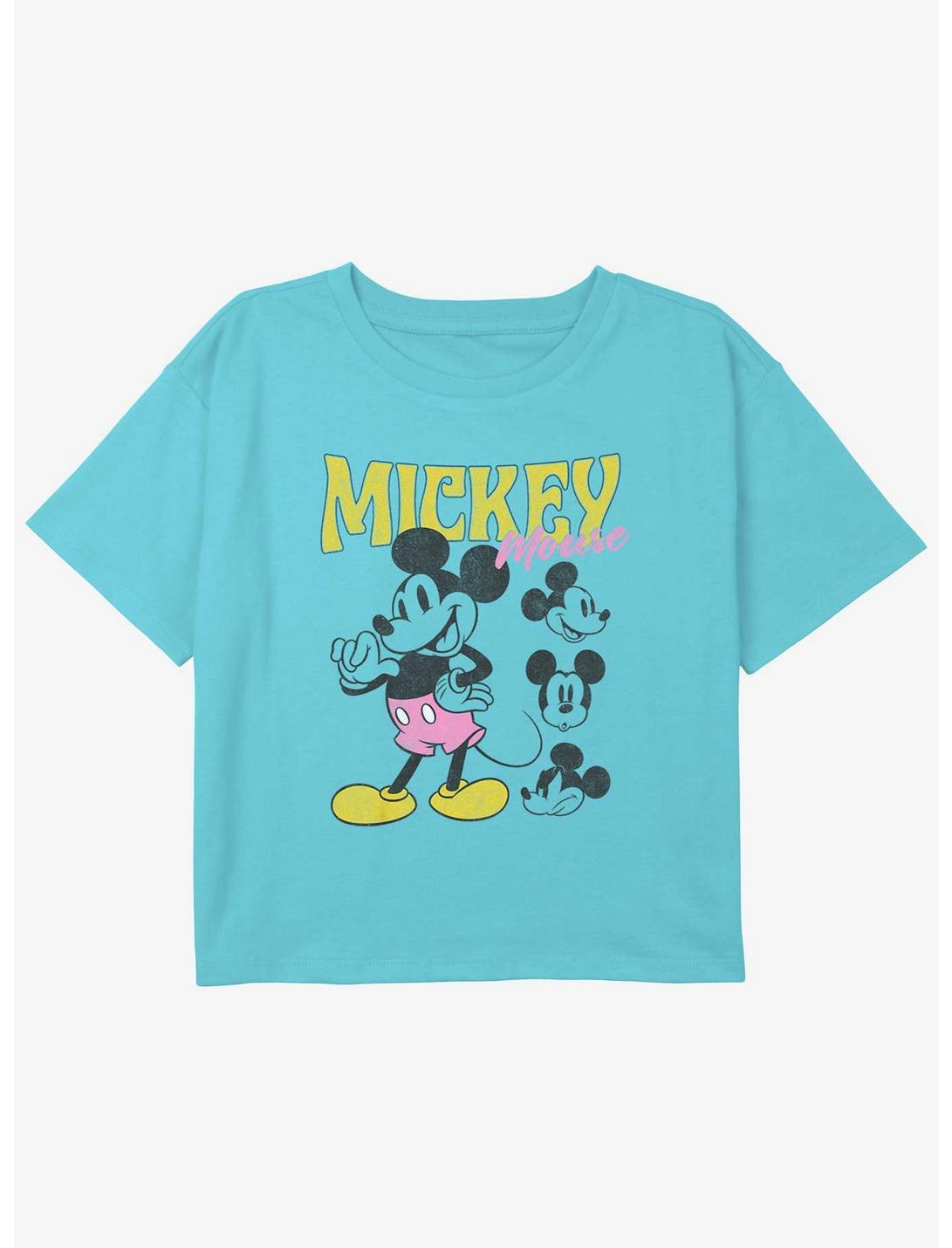 Disney Mickey Mouse Mickey Poses Girls Youth Crop T-Shirt, BLUE, hi-res