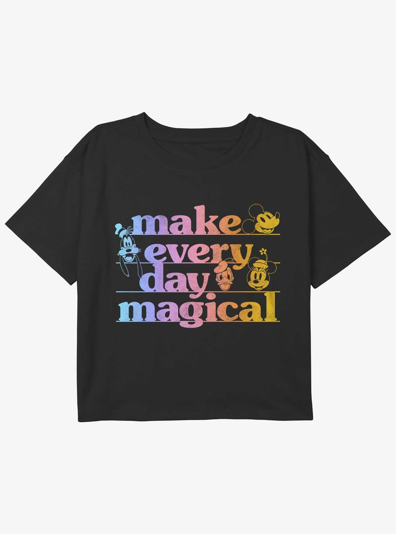 Disney Mickey Mouse Make Every Day Magical Girls Youth Crop T-Shirt, , hi-res