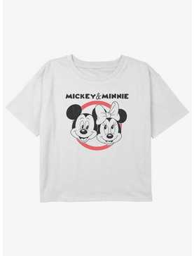 Disney Mickey Mouse Mickey & Minnie Girls Youth Crop T-Shirt, , hi-res
