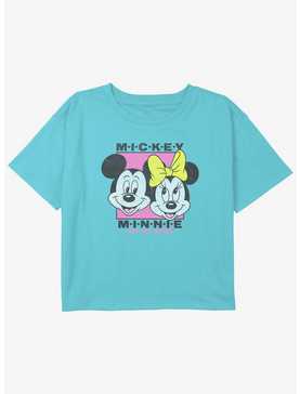 Disney Mickey Mouse Mickey And Minnie Girls Youth Crop T-Shirt, , hi-res