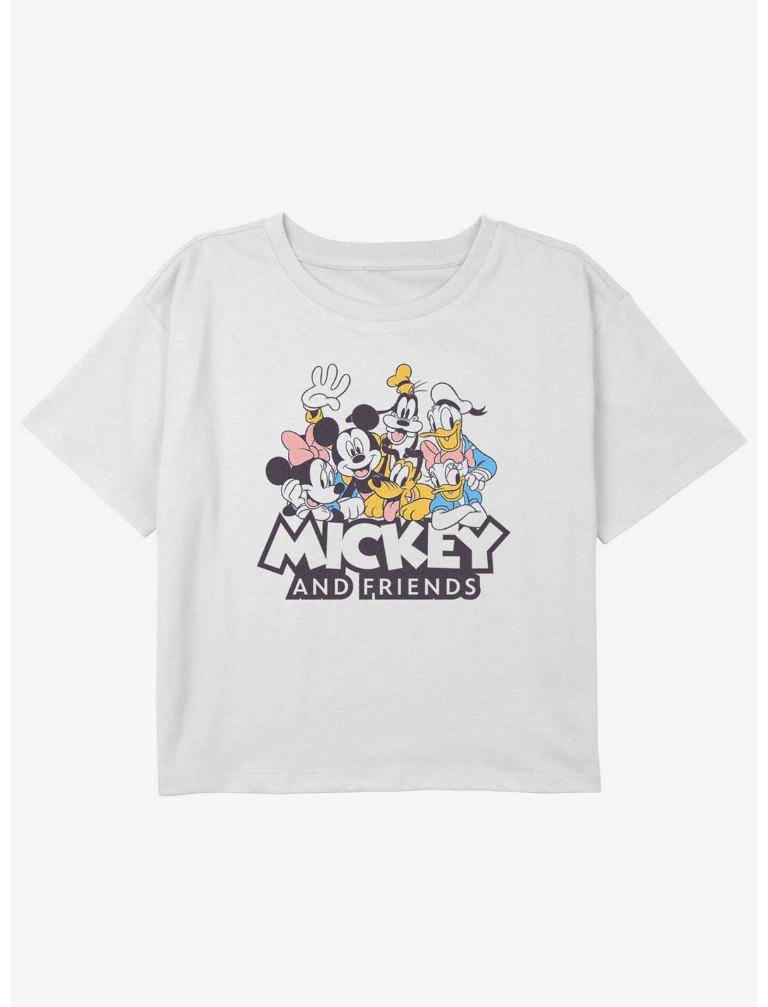Disney Mickey Mouse Mickey Mound Girls Youth Crop T-Shirt, WHITE, hi-res