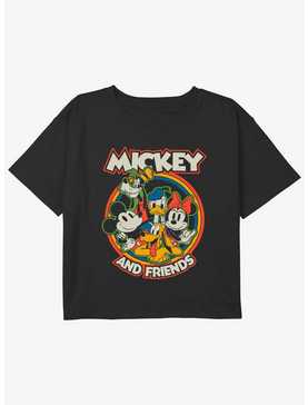 Disney Mickey Mouse Retro Roundup Girls Youth Crop T-Shirt, , hi-res