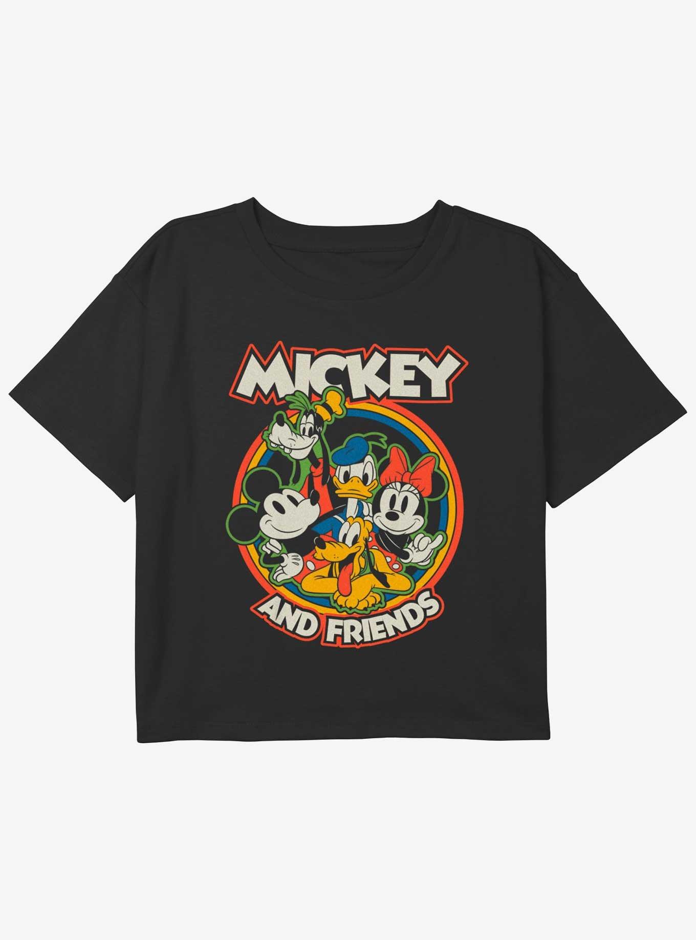 Disney Mickey Mouse Retro Roundup Girls Youth Crop T-Shirt, , hi-res