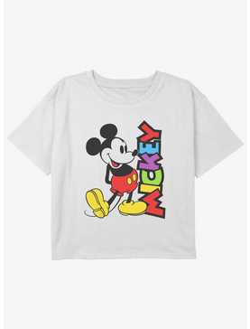 Disney Mickey Mouse Bright Mickey Girls Youth Crop T-Shirt, , hi-res