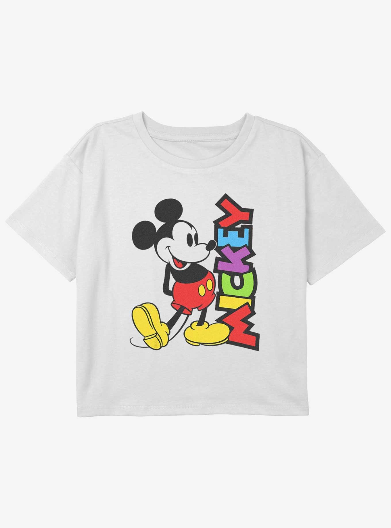 Disney Mickey Mouse Bright Mickey Girls Youth Crop T-Shirt, , hi-res