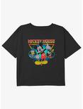 Disney Mickey Mouse Mickey's Friends Girls Youth Crop T-Shirt, BLACK, hi-res