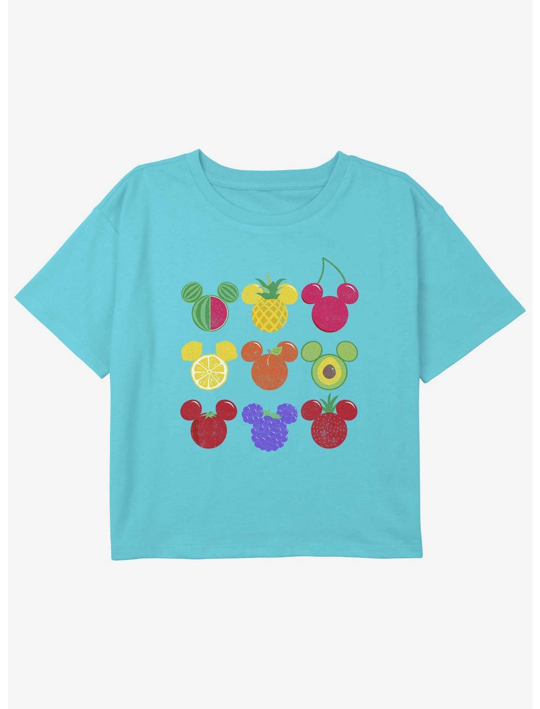 Disney Mickey Mouse Fruit Heads Girls Youth Crop T-Shirt, BLUE, hi-res