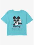 Disney Mickey Mouse 90's Mickey Girls Youth Crop T-Shirt, BLUE, hi-res