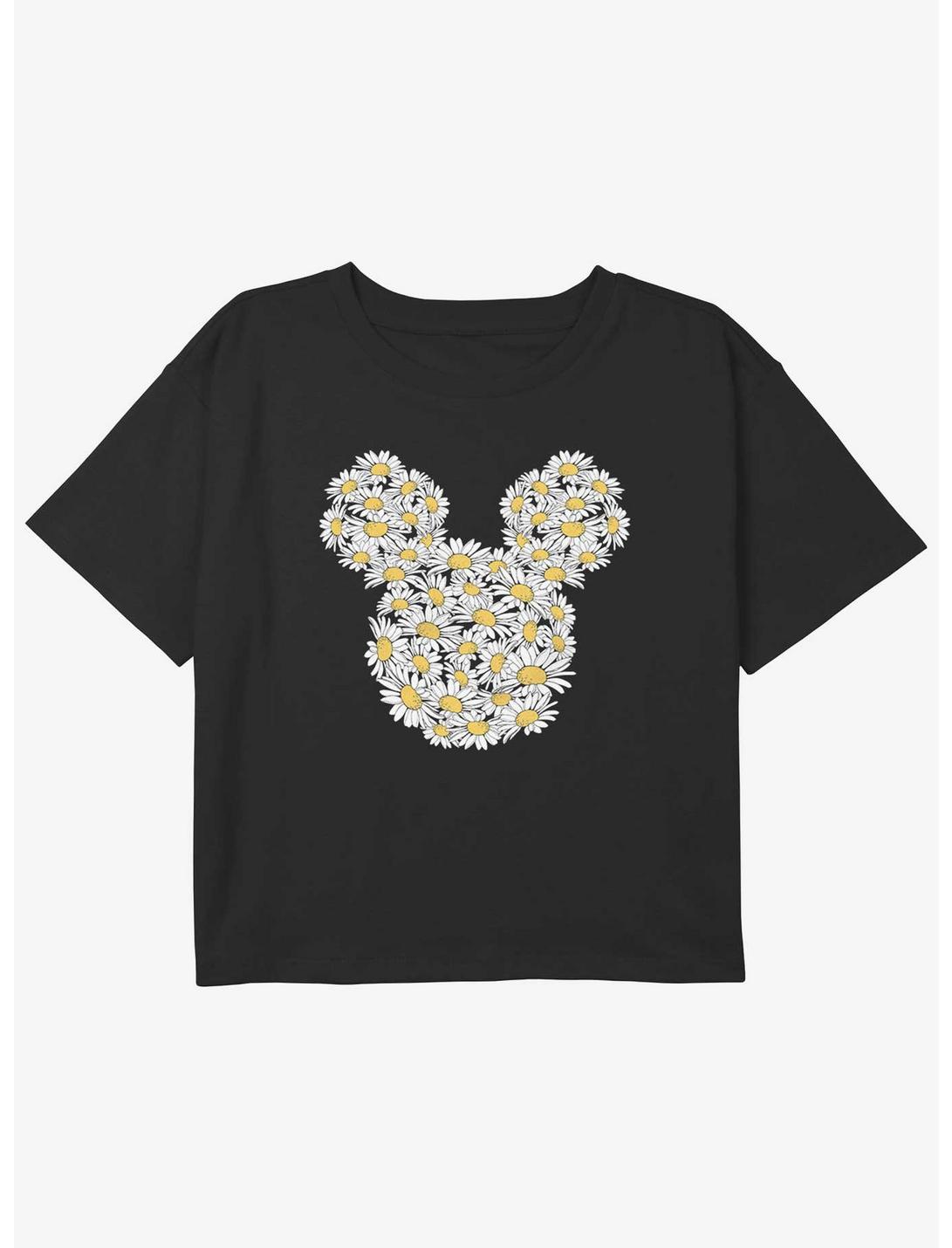 Disney Mickey Mouse Daisy Ears Girls Youth Crop T-Shirt, BLACK, hi-res