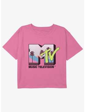 MTV Spring Break Logo Girls Youth Crop T-Shirt, , hi-res