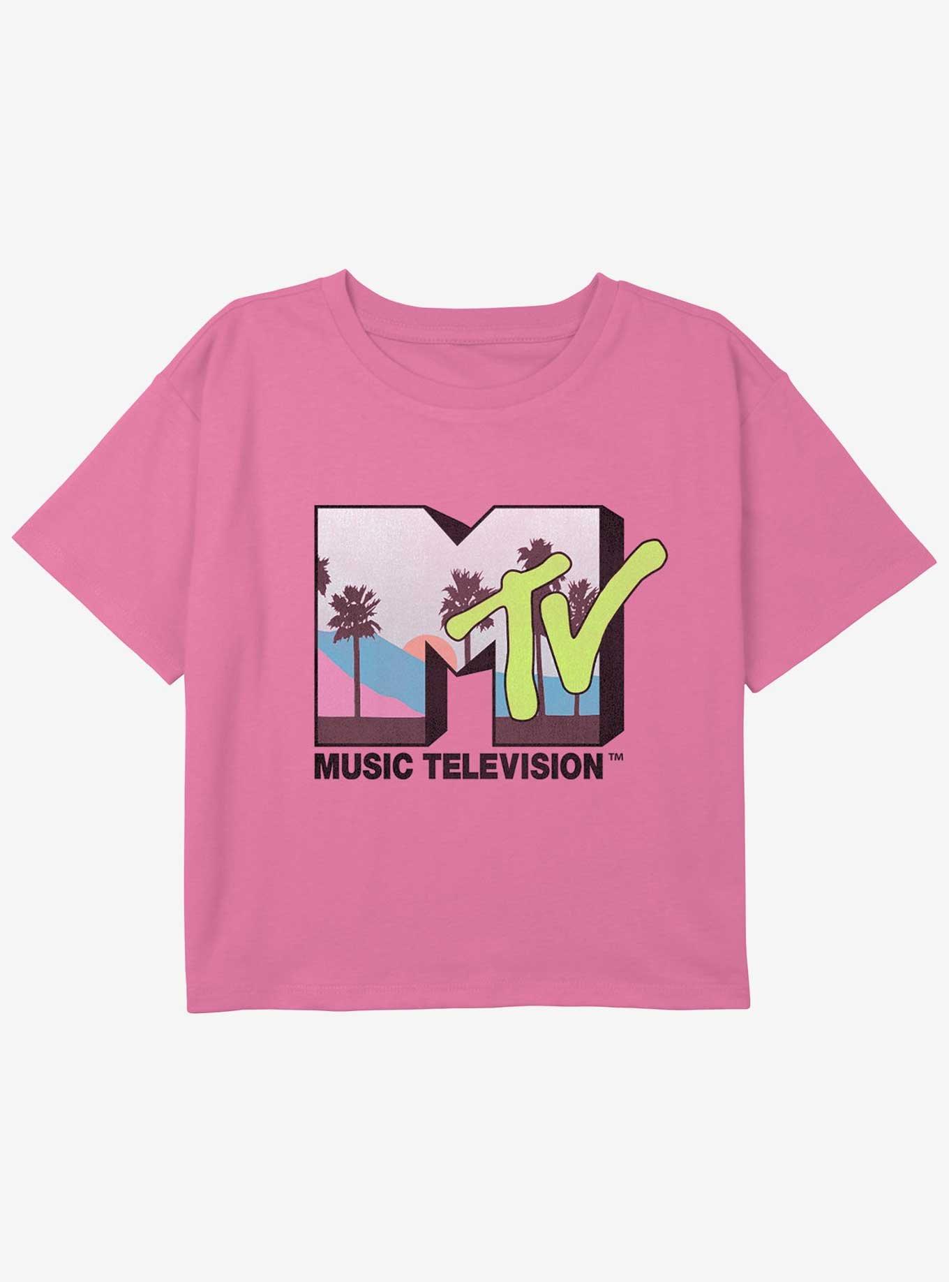 MTV Spring Break Logo Girls Youth Crop T-Shirt, , hi-res