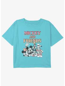 Disney Mickey Mouse Gradient Group Girls Youth Crop T-Shirt, , hi-res