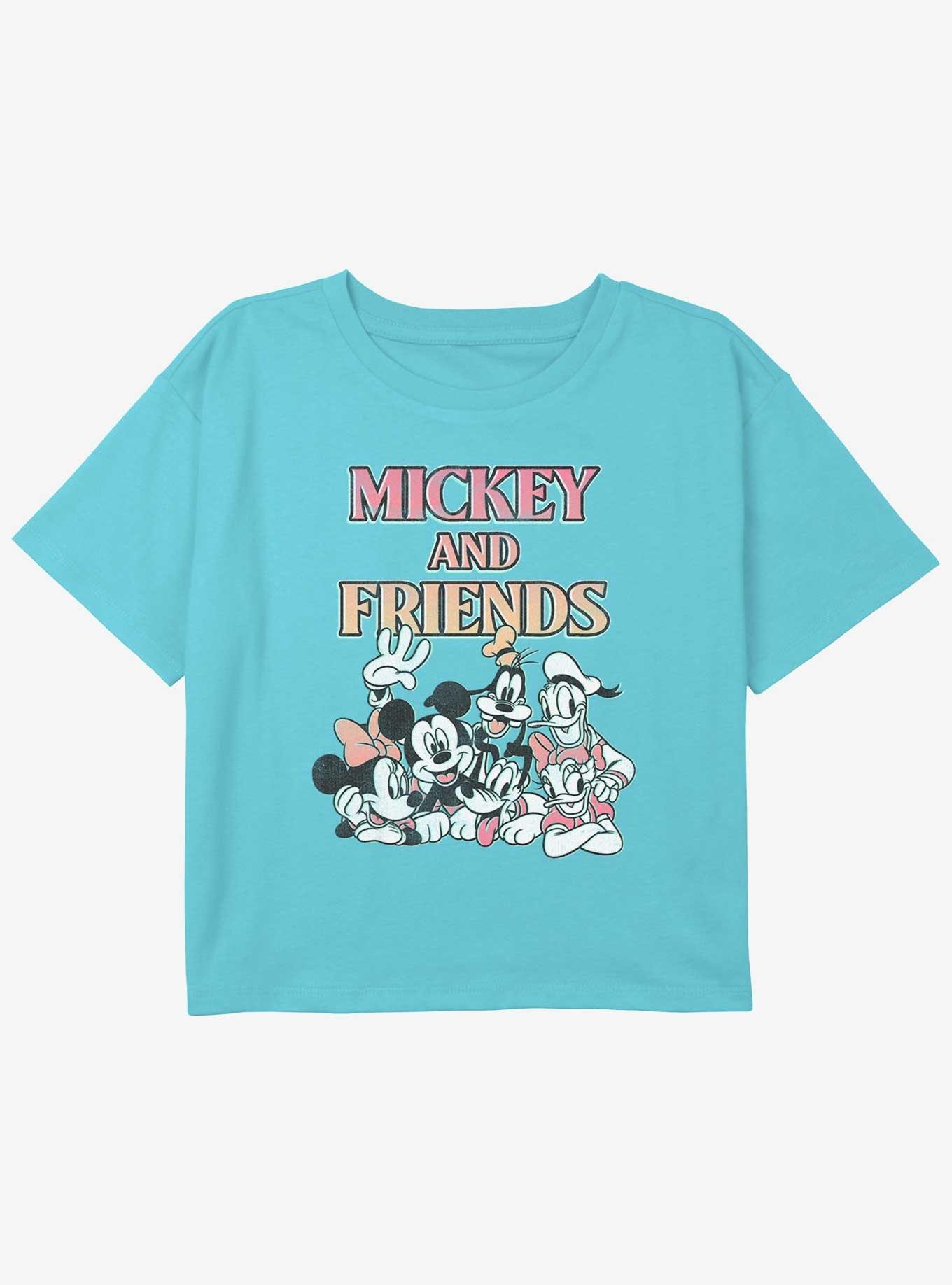 Disney Mickey Mouse Gradient Group Girls Youth Crop T-Shirt, , hi-res