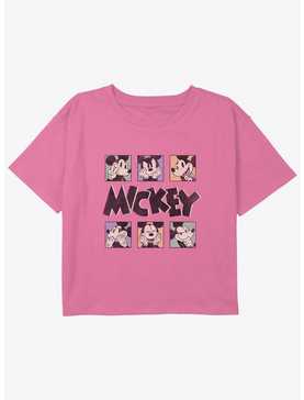 Disney Mickey Mouse Mickey Faces Girls Youth Crop T-Shirt, , hi-res
