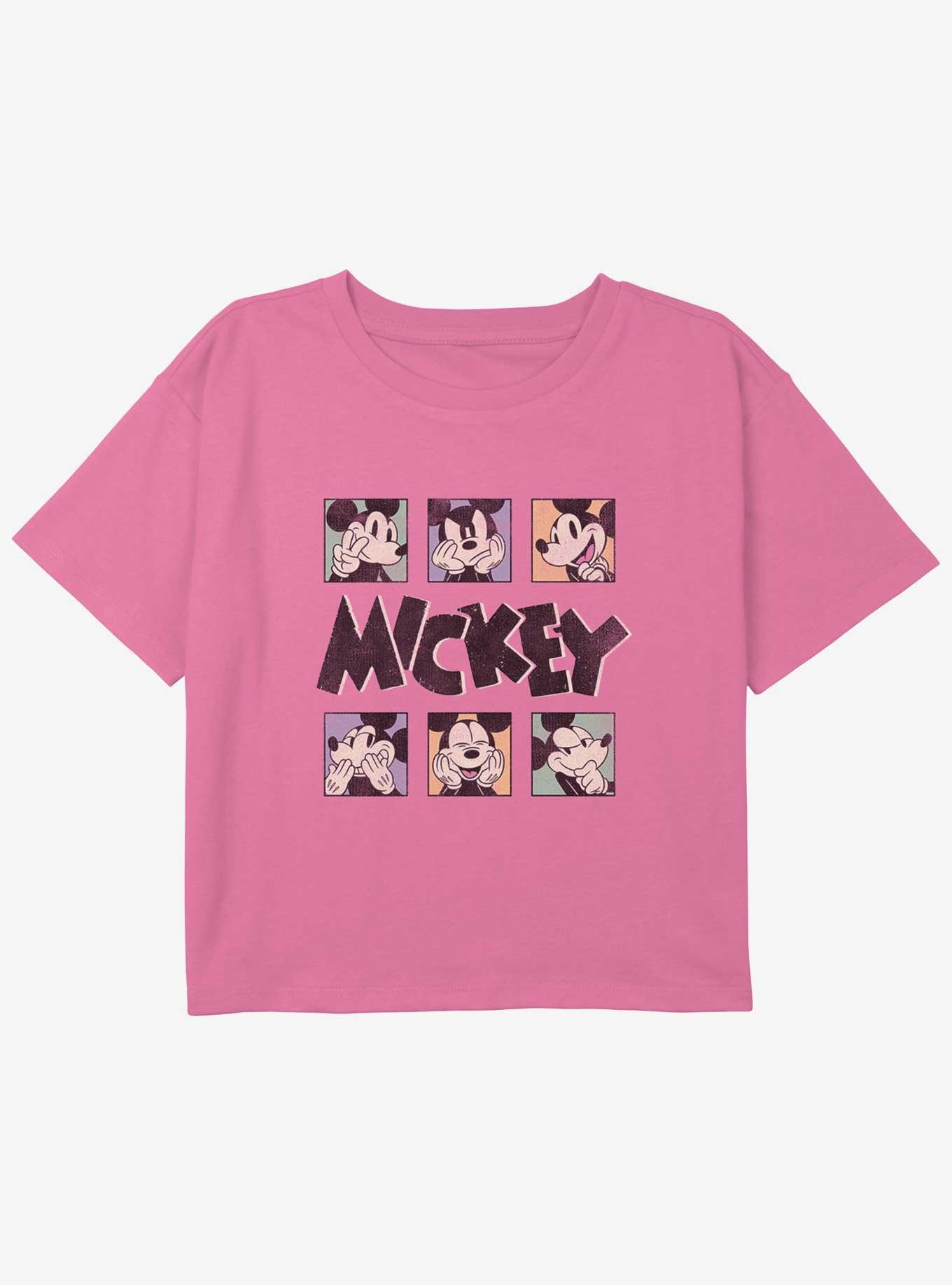 Disney Mickey Mouse Mickey Faces Girls Youth Crop T-Shirt, , hi-res