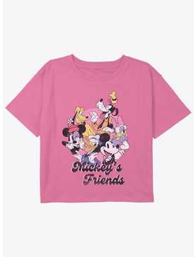 Disney Mickey Mouse Mickey Friends Group Girls Youth Crop T-Shirt, , hi-res