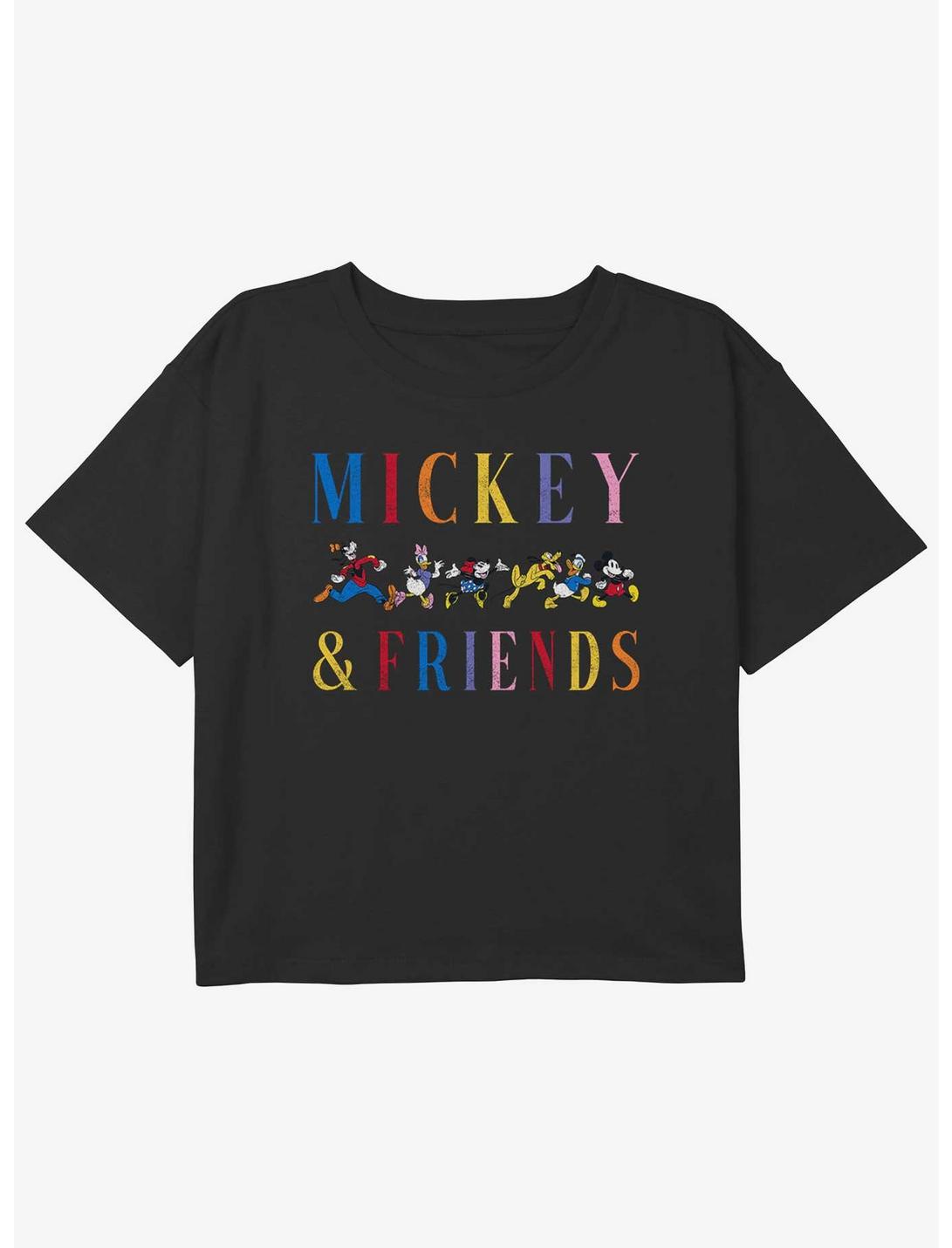 Disney Mickey Mouse Mickey & Friends Girls Youth Crop T-Shirt, BLACK, hi-res