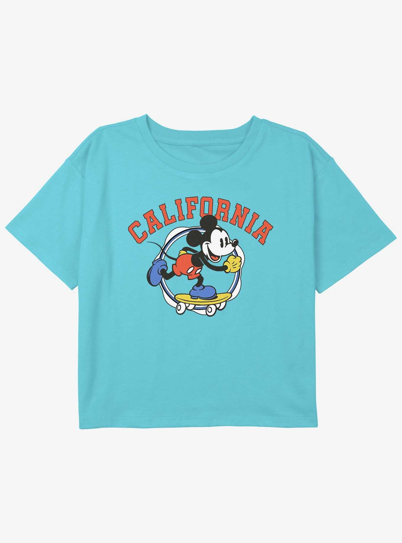 Disney Mickey Mouse Skate California Girls Youth Crop T-Shirt, , hi-res