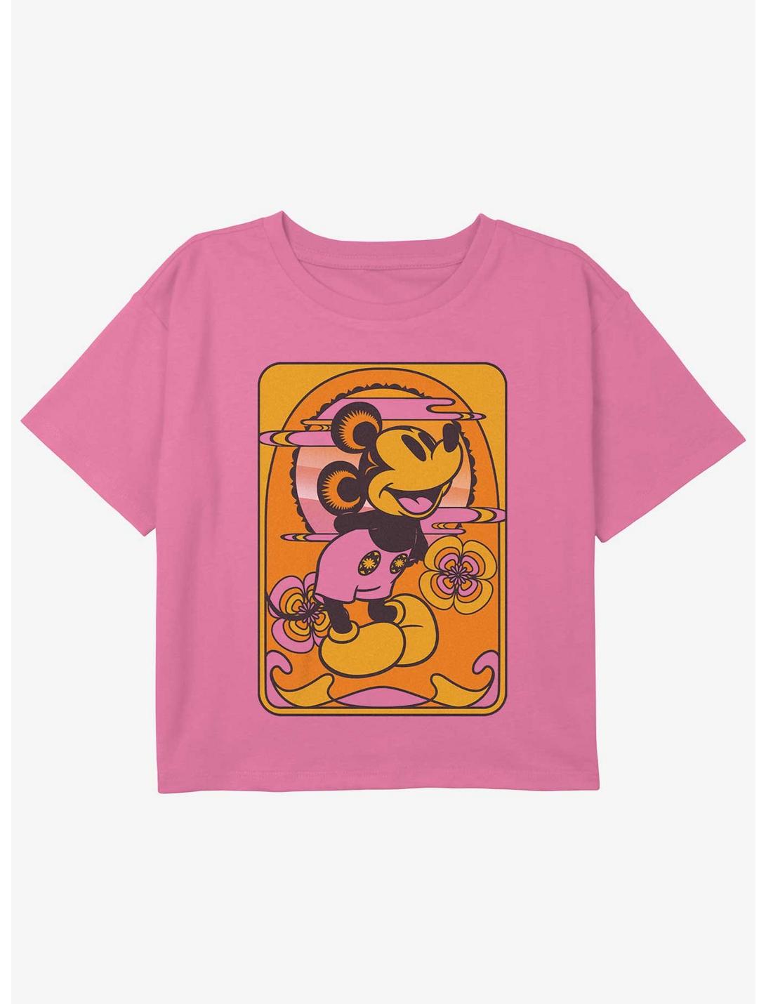 Disney Mickey Mouse Mickey Card Girls Youth Crop T-Shirt, PINK, hi-res