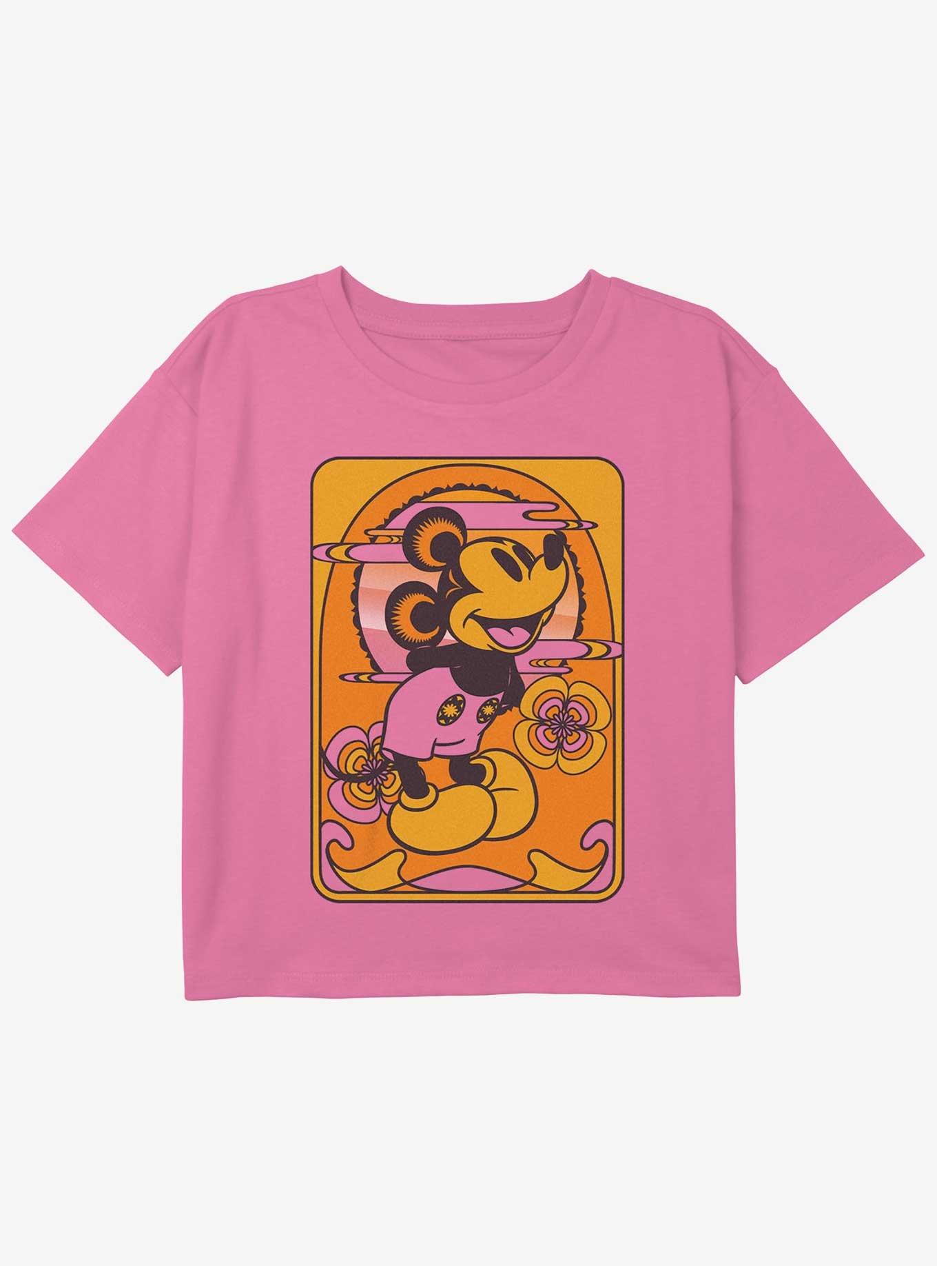 Disney Mickey Mouse Mickey Card Girls Youth Crop T-Shirt, PINK, hi-res