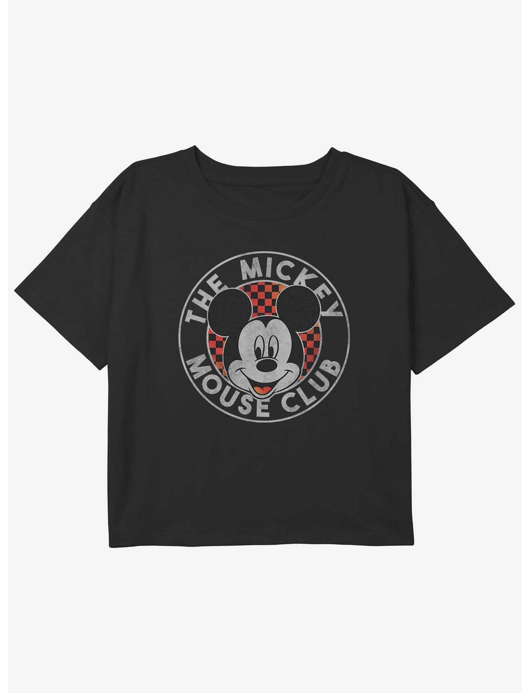 Disney Mickey Mouse The Mickey Mouse Club Girls Youth Crop T-Shirt, BLACK, hi-res