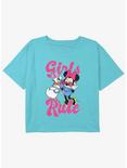 Disney Mickey Mouse Daisy And Minnie Girls Rule Girls Youth Crop T-Shirt, BLUE, hi-res