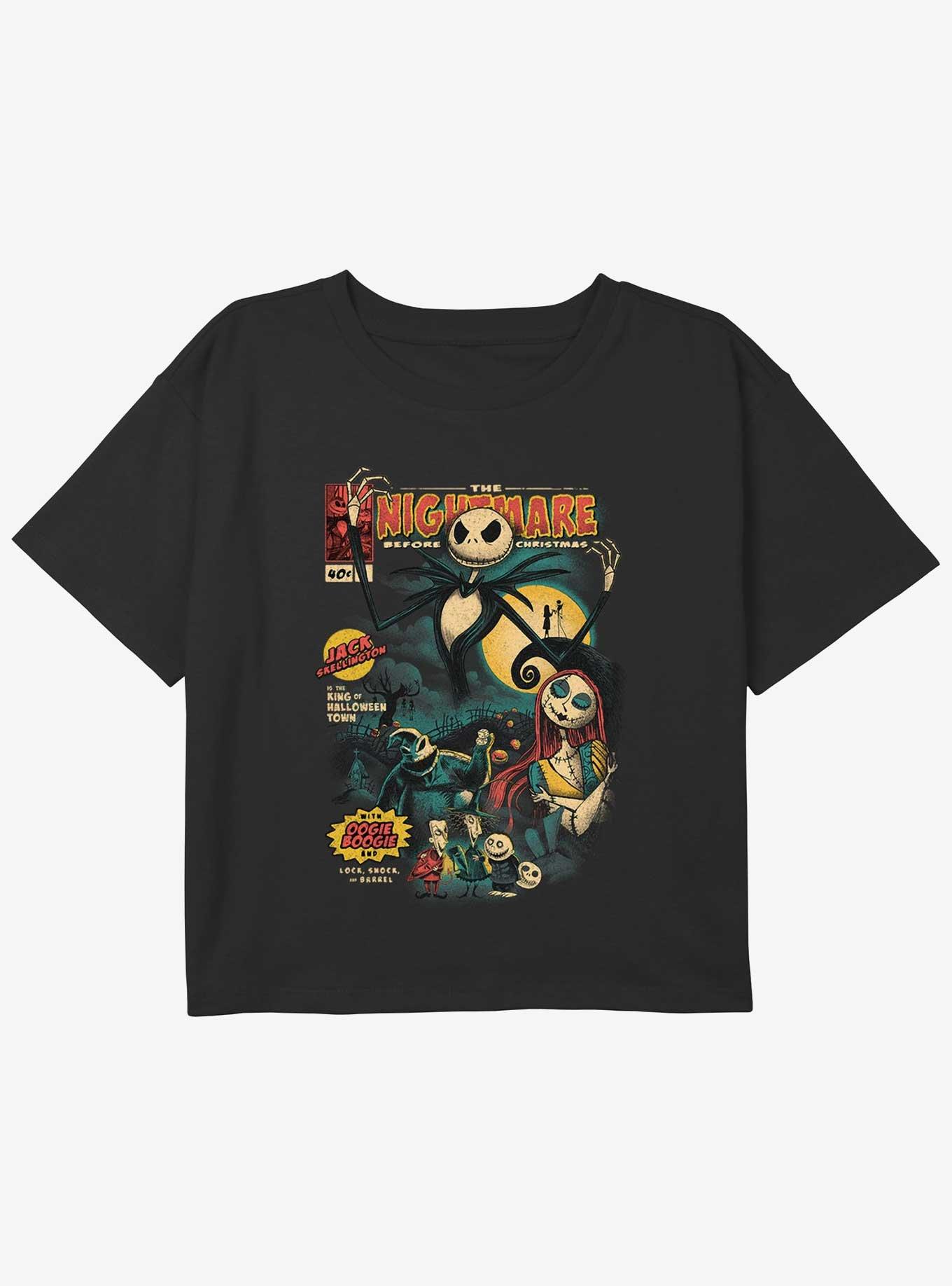 Disney The Nightmare Before Christmas Comic Cover Girls Youth Crop T-Shirt, , hi-res