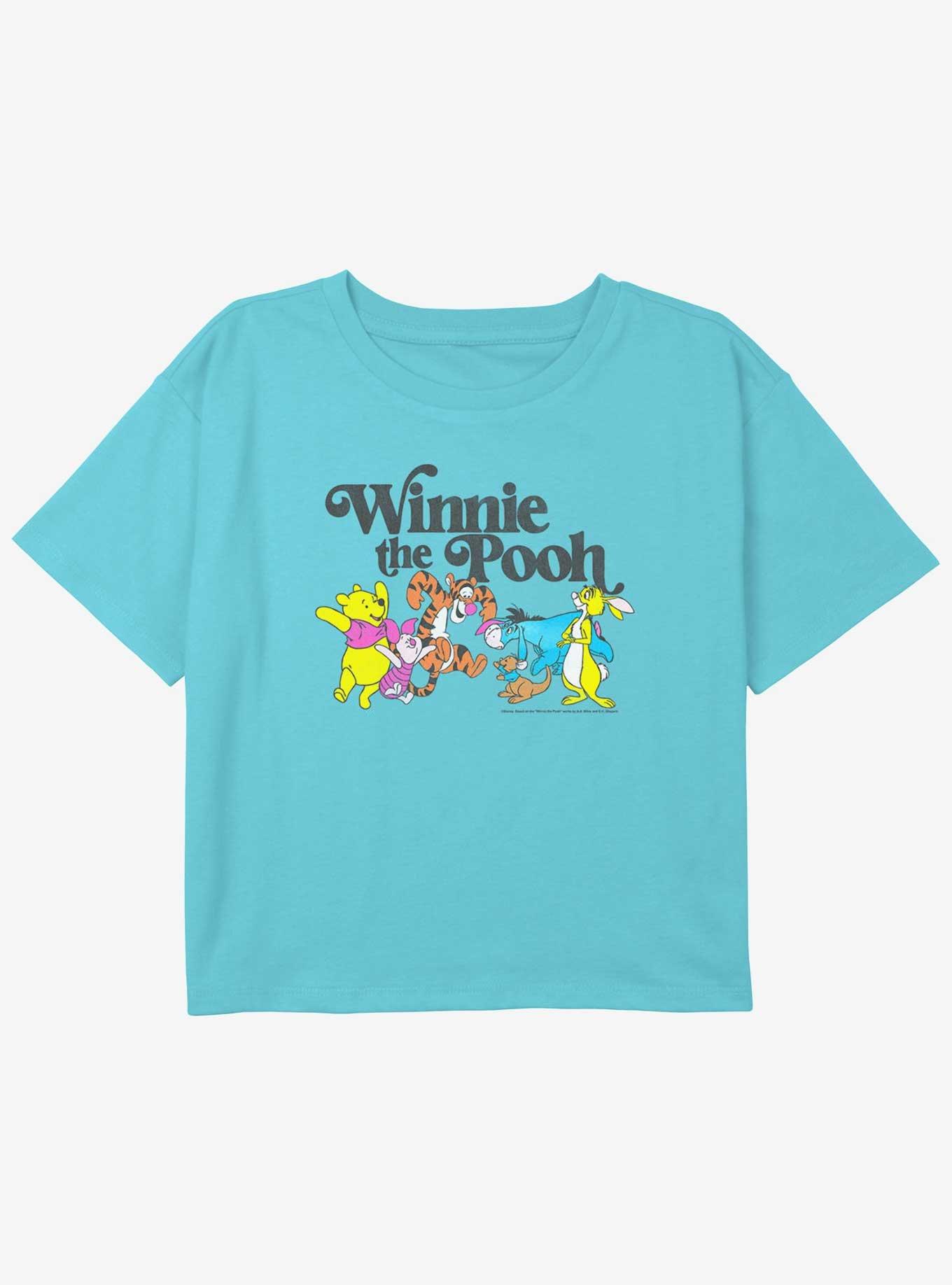Disney Winnie The Pooh Friend Group Girls Youth Crop T-Shirt, BLUE, hi-res