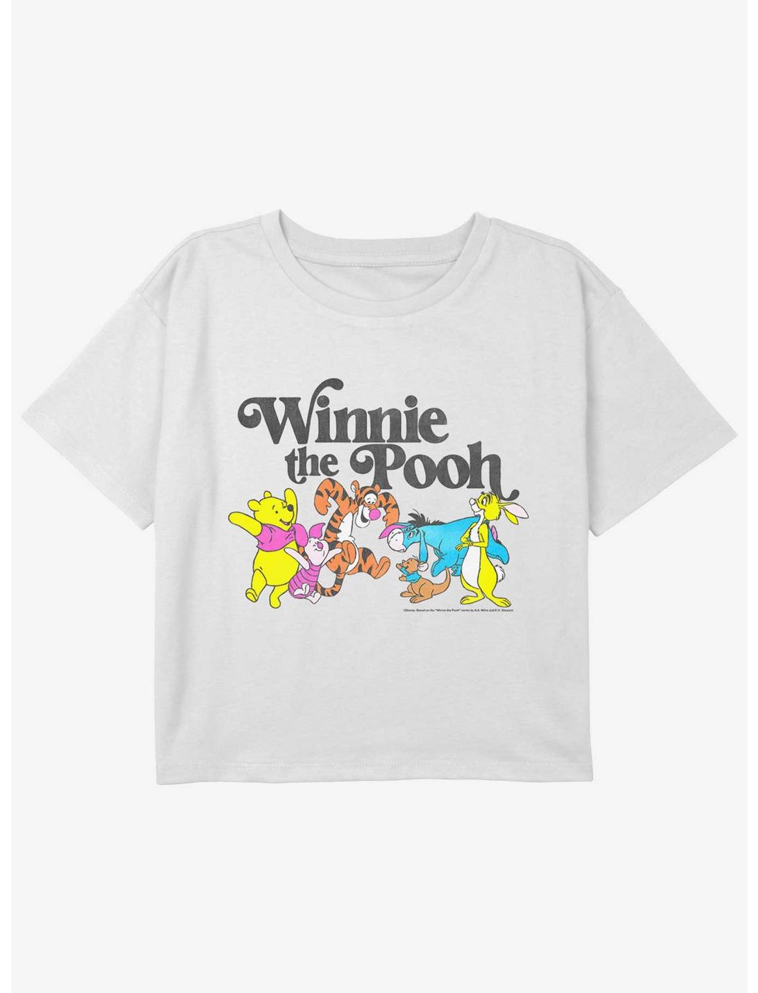 Disney Winnie The Pooh Friend Group Girls Youth Crop T-Shirt, WHITE, hi-res