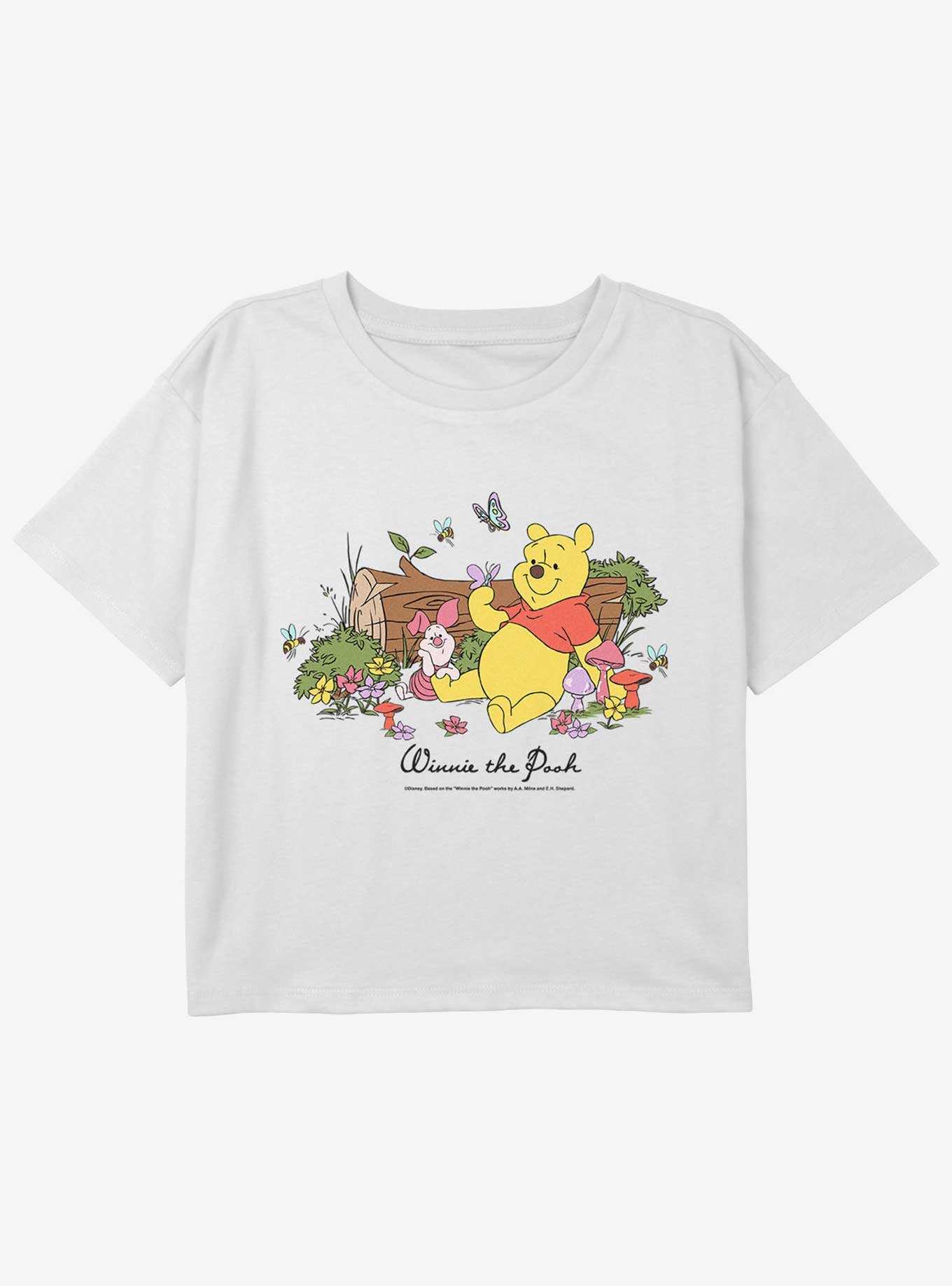 Disney Winnie The Pooh Winnie and Piglet Girls Youth Crop T-Shirt, , hi-res